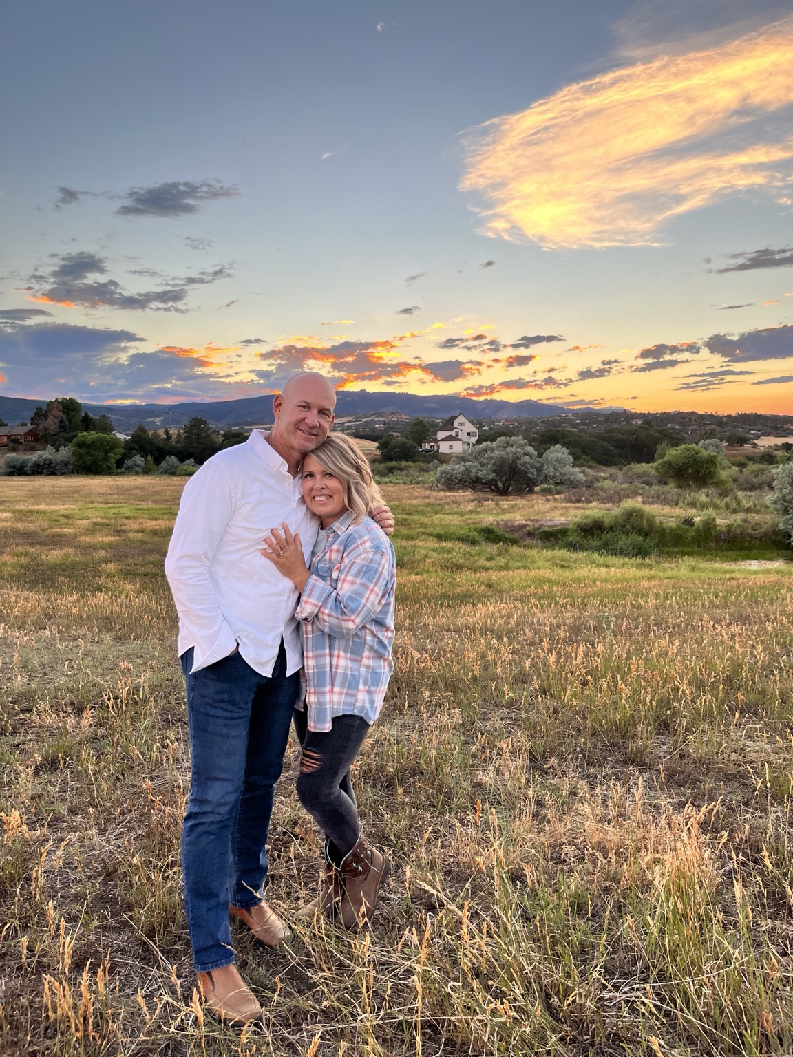 Jason and Dana Aubry together at sunset